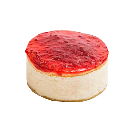 Pastel de queso y frambuesa artesanal