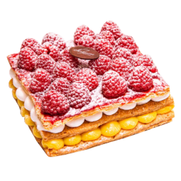 Tarta milhoja de frambuesas